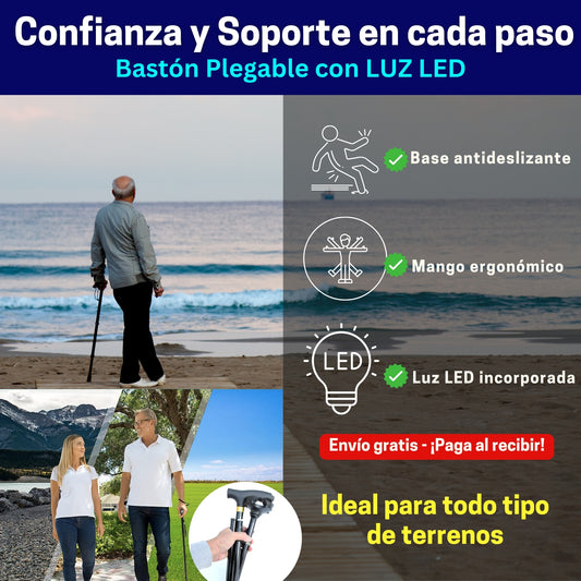 Apoyo Seguro para Quien Más lo Necesita — Con Linterna y Base Estable