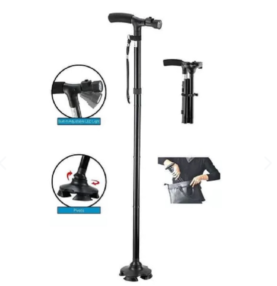 Apoyo Seguro para Quien Más lo Necesita — Con Linterna y Base Estable