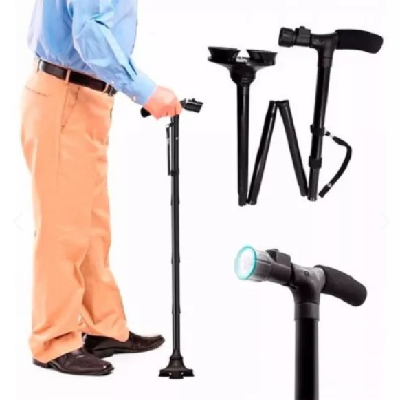 Apoyo Seguro para Quien Más lo Necesita — Con Linterna y Base Estable