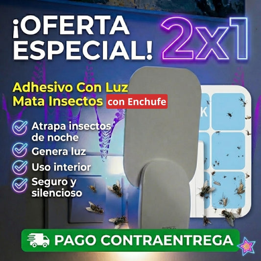 Adhesivo Con Luz Mata Insectos 2x1
