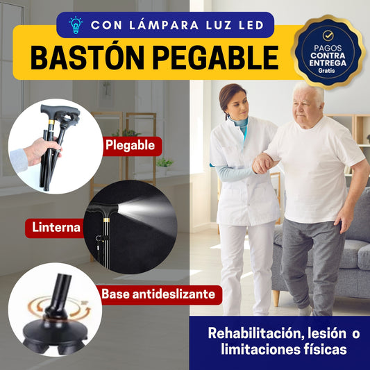 Apoyo Seguro para Quien Más lo Necesita — Con Linterna y Base Estable