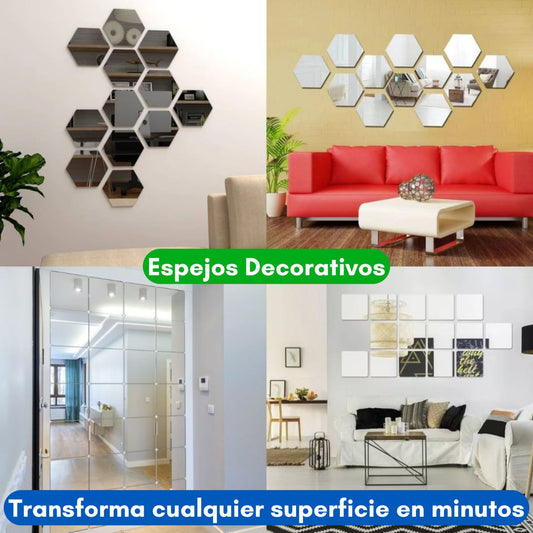 Dale a tus espacios la elegancia que merecen: PROMO Espejos decorativos paga 20 lleva 30 unidades